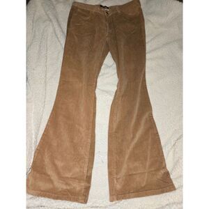 Banana Republic Corduroy Flare Pants Womens Skinny Fit Tan Bell Bottoms 32 inche